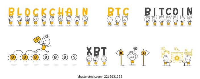Palos. Bitcoins - bitcoin BTC el nuevo dinero virtual. Blockchain, banca en línea, concepto de criptodivisa virtual.
