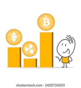 Palos. Bitcoins - bitcoin BTC el nuevo dinero virtual. Banca en línea, concepto de criptodivisa virtual.