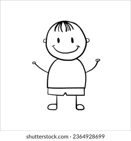 Stick figures characters vector cartoon set isolated on a white background, Boy Stick Figure vector