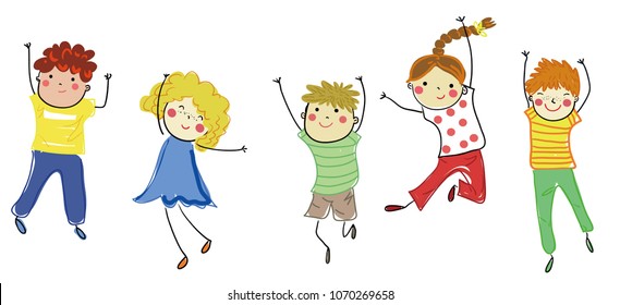 Stick figures - doodle children characters