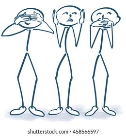 Stick figures with no listening, nothing to see and say