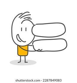 Stick figures. Numbers. Isolated on white background. Hand drawn Doodle Line Art Cartoon Design character.