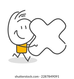 Stick figures. Numbers. Isolated on white background. Hand drawn Doodle Line Art Cartoon Design character.