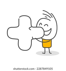 Stick figures. Numbers. Isolated on white background. Hand drawn Doodle Line Art Cartoon Design character.