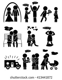 stick figure acquaintance love family wedding のベクター画像素材