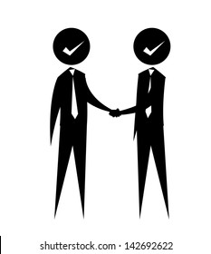 stick figures - shake hands