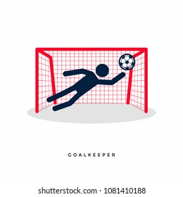 Stick Figures of Soccer or Football Goalkeeper. vector