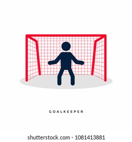 Stick Figures of Soccer or Football Goalkeeper. vector