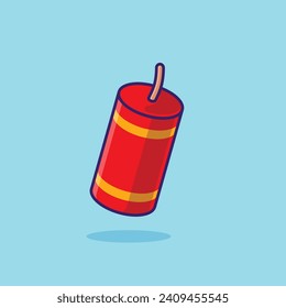 Ficontra de palos petardos simple caricatura ilustración vectorial icono de concepto de cosa de año nuevo aislado
