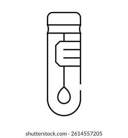stick in flask for analysis line icon vector. stick in flask for analysis sign. isolated contour symbol black illustration