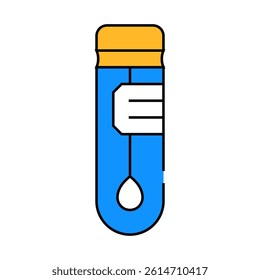 stick in flask for analysis line icon vector. stick in flask for analysis sign. isolated symbol illustration