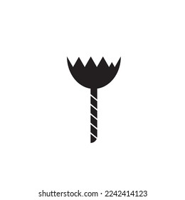 icono del logotipo de flor stick ilustración simple.