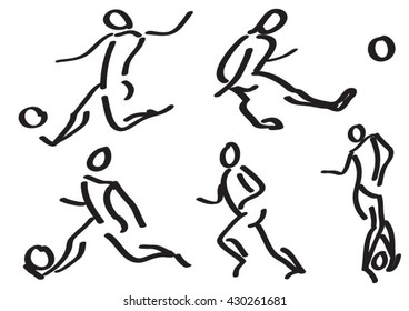 Stick football players