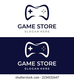  Logo für das kreative Design von Stock oder Gamepad, Joystick.Logo für Spielshop.Game-Unternehmen. Video online.