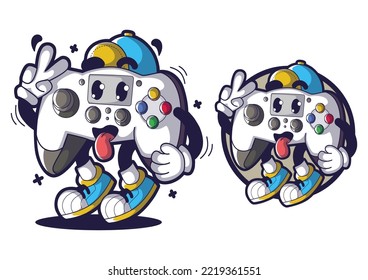 Stick games cartoon mascot illustration