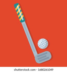 stick golf with ball vector illustration for sport concept 