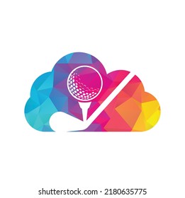 Stick golf cloud shape concept logo design vector template. Golf Logo designs. Golf Sport Silhouette Logo Design Template.