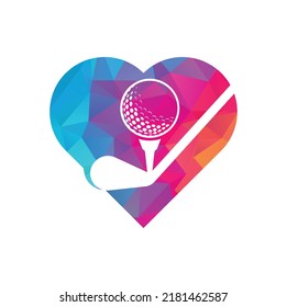 Stick Golf Heart Shape Concept Logo Stock Vector (Royalty Free ...