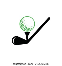 Stick golf logo design vector template. Golf Logo designs. Golf Sport Silhouette Logo Design Template.