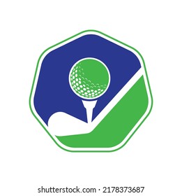 Stick golf logo design vector template. Golf Logo designs. Golf Sport Silhouette Logo Design Template.