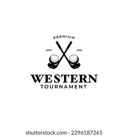 Stick golf logo design vector concept illustration idea