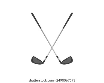 Stick golf silhouette logo icon vector illustration