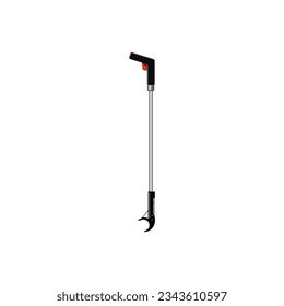stick grabber tool cartoon. device equipment, grab claw, reacher reach stick grabber tool sign. isolated symbol vector illustration