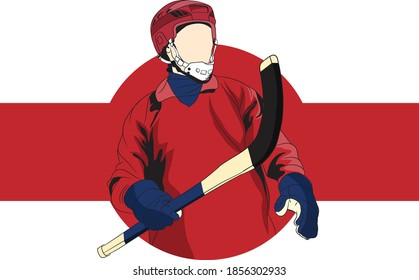 Stick in the hands of a hockey player