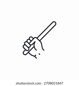 Stick hold icono signo Vector