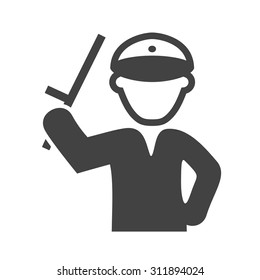 Stick, holding, police icon vector image.Can also be used for law and order. Suitable for mobile apps, web apps and print media.