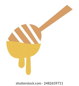 Stick with honey on a white background.