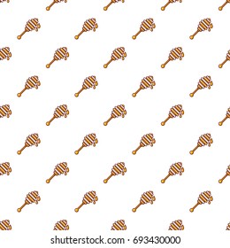 Stick for honey pattern in cartoon style. Seamless pattern vector illustration