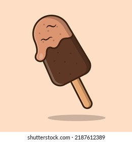 Stick Ice Cream Chocolate Illustration