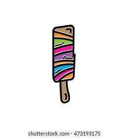 Stick ice cream colored doodle