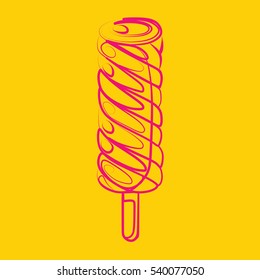 Stick ice cream, graphics vector