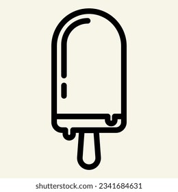 Stick ice cream line icon. Dessert vector illustration isolated on white. Popsicle outline style designed for and app. Eps 10.