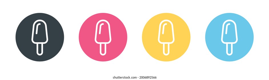 Stick ice cream, Popsicle icon vector isolated on white.