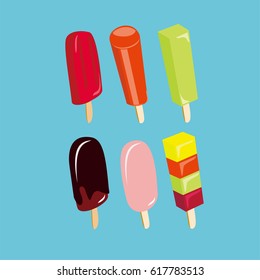 Stick ice cream vector illustration