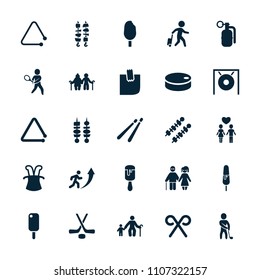 Stick icon. collection of 25 stick filled icons such as magic hat, old man with child, ice cream, old couple. editable stick icons for web and mobile.