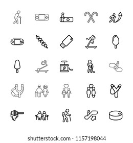 Stick icon. collection of 25 stick outline icons such as honey, escalator, escalator up, sligshot, old man, old couple, kebab, couple. editable stick icons for web and mobile.