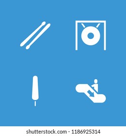 Stick icon. collection of 4 stick filled icons such as escalator down. editable stick icons for web and mobile.