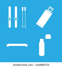 stick icon set about usb card, ski sticks, memory card and tape vector set