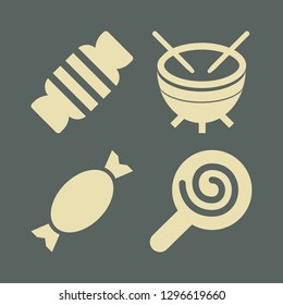 stick icon set with candy and timpani vector illustration