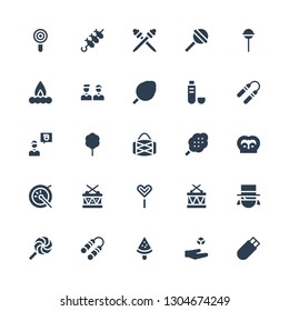 stick icon set. Collection of 25 filled stick icons included Usb, Levitation, Popsicle, Nunchaku, Lollipop, Magician, Drums, Popsicle stick, Drum, Friends, Cotton candy, Friend