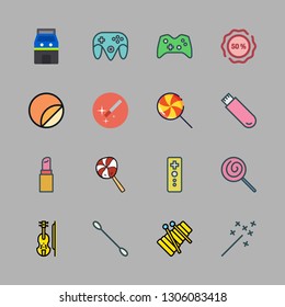 stick icon set. vector set about pendrive, violin, magic wand and xylophone icons set.
