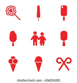 Stick icons set. set of 9 stick filled icons such as ice cream on stick, lollipop, candy cane, ice cream