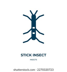 stick insect vector icon. stick insect, insect, nature filled icons from flat insects concept. Isolated black glyph icon, vector illustration symbol element for web design and mobile apps