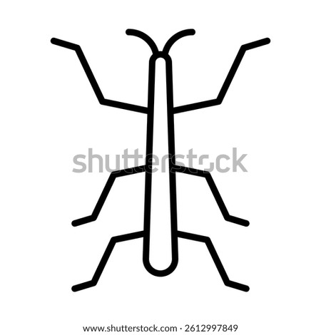 Stick Insect Vector Line Icon Design