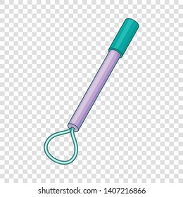 Stick with loop icon. Cartoon illustration of stick with loop vector icon for web