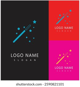Stick magic stick background logos vector illustration design